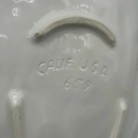 MCM Vintage California USA Corn Texture Serving Platter 659 White Glazed Pottery - Picture 7 of 7